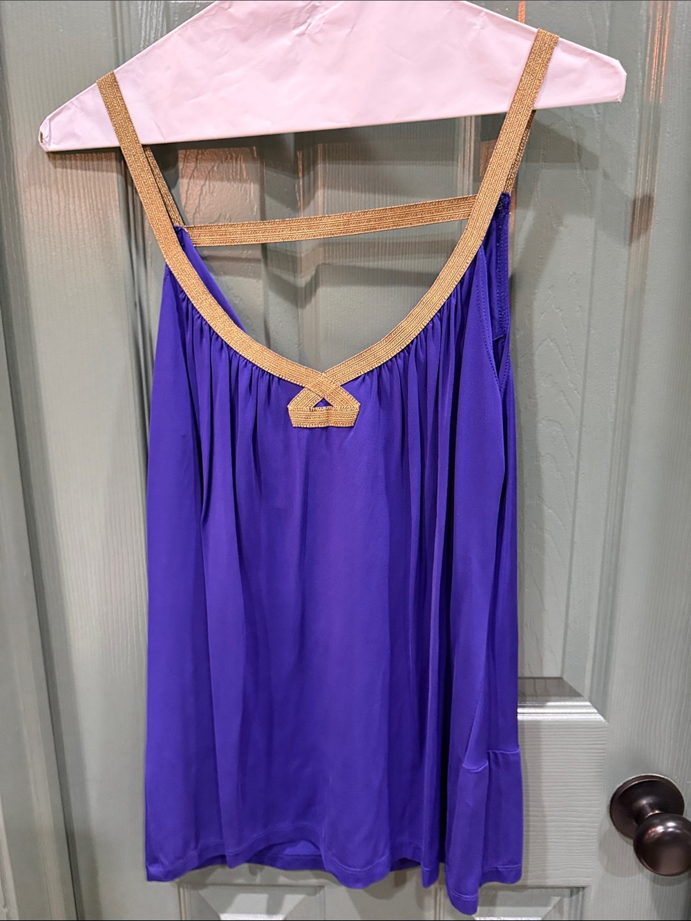 Trina Turk Purple Dress with Gold Trim